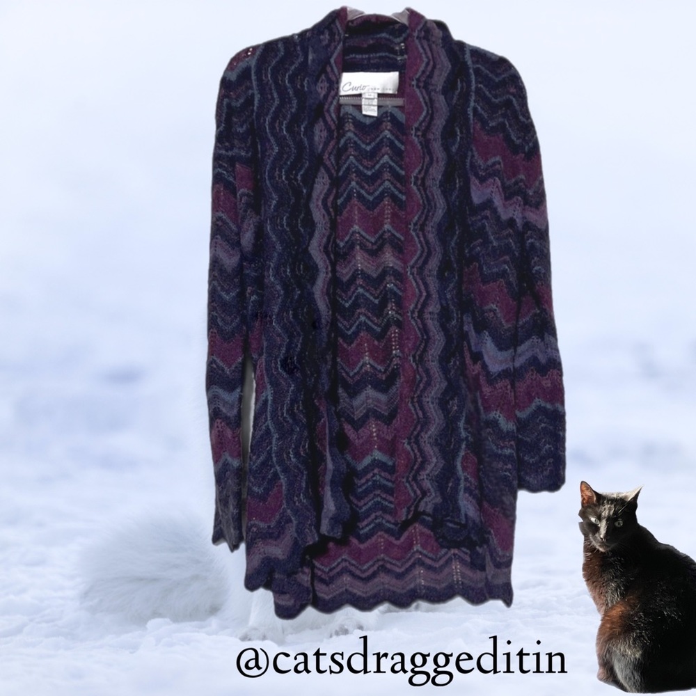 Curio New York | Afghan Sweater in Shades of Purple